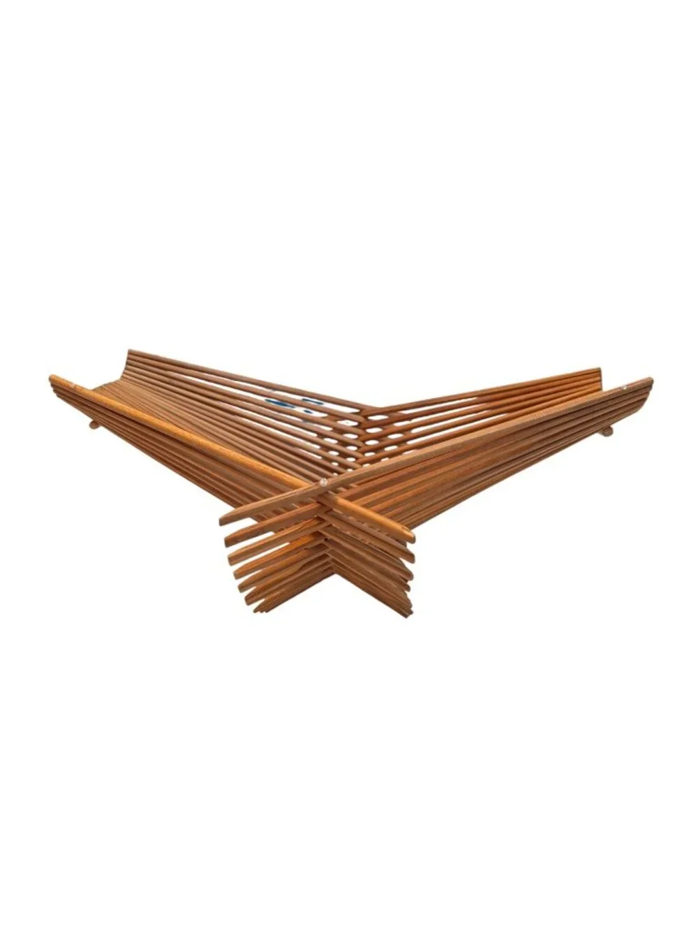 Foldable Bamboo Basket Rack Or Decorative Storage Organizer vintage